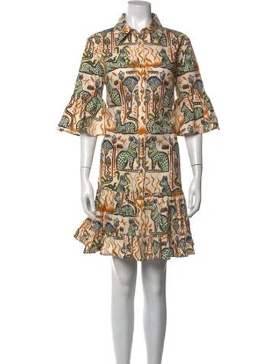 Pre-owned La Doublej Printed Mini Dress In Neutrals