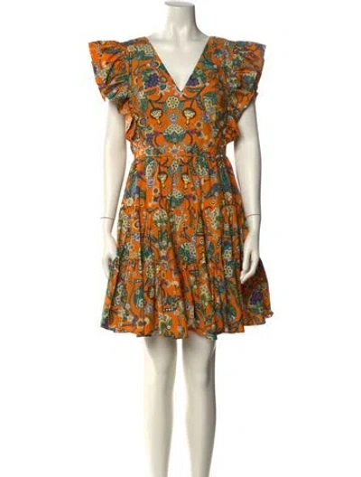 Pre-owned La Doublej Printed Mini Dress In Orange