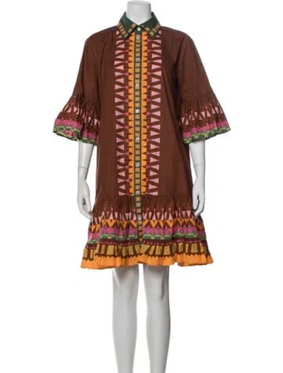 Pre-owned La Doublej Printed Mini Dress In Orange