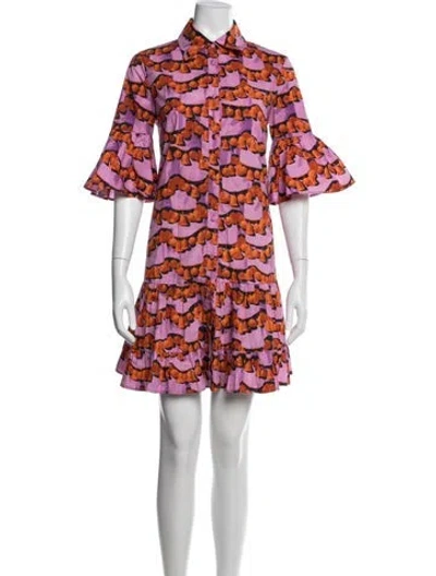 Pre-owned La Doublej Printed Mini Dress In Orange