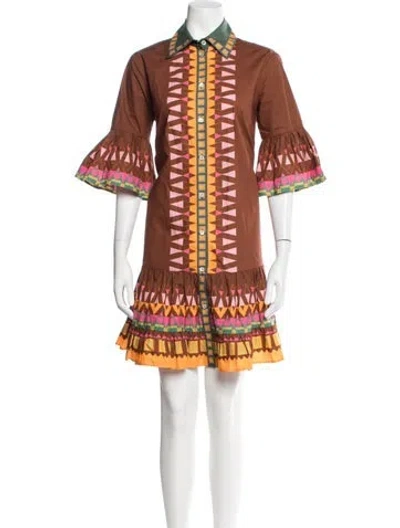Pre-owned La Doublej Printed Mini Dress In Orange