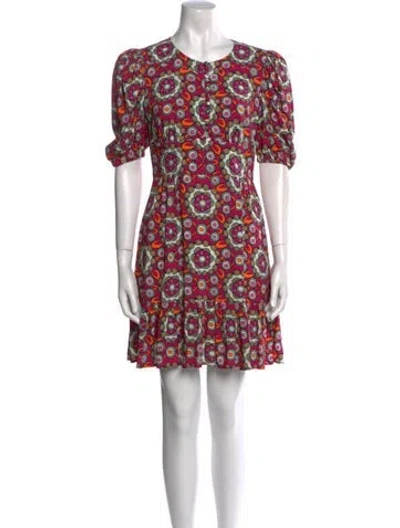 Pre-owned La Doublej Printed Mini Dress In Pink