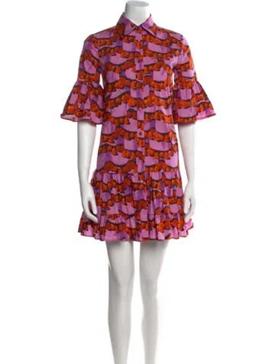 Pre-owned La Doublej Printed Mini Dress In Purple