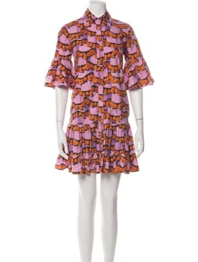 Pre-owned La Doublej Printed Mini Dress In Purple