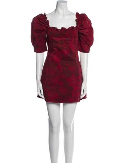 Pre-owned La Doublej Printed Mini Dress In Red