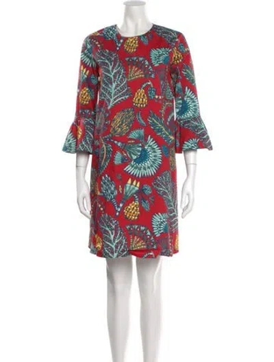 Pre-owned La Doublej Printed Mini Dress In Red