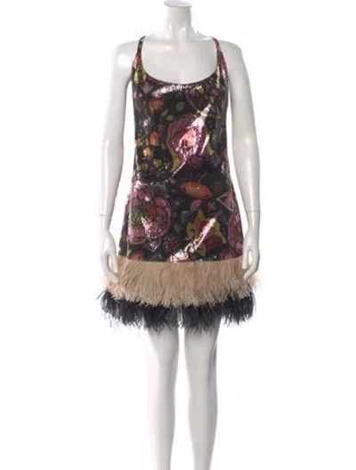 Pre-owned La Doublej Printed Mini Dress W/ Tags In Black