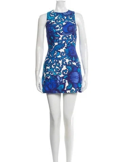 Pre-owned La Doublej Printed Mini Dress W/ Tags In Blue