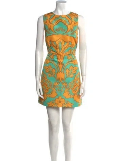 Pre-owned La Doublej Printed Mini Dress W/ Tags In Green