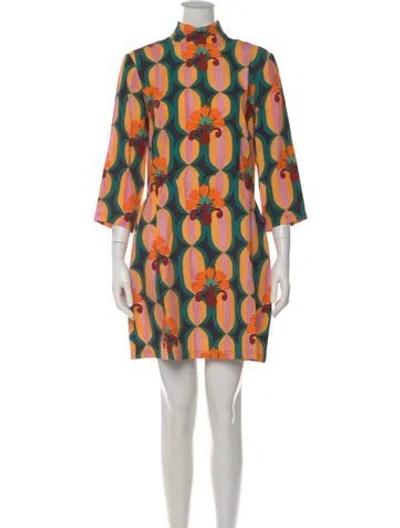 Pre-owned La Doublej Printed Mini Dress W/ Tags In Green