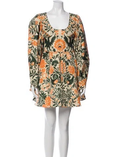 Pre-owned La Doublej Printed Mini Dress W/ Tags In Neutral