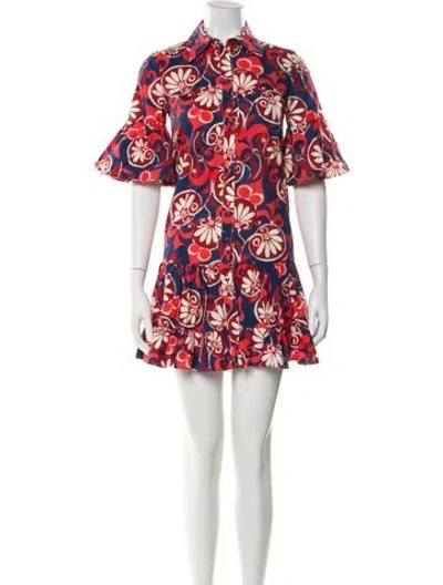 Pre-owned La Doublej Printed Mini Dress In White