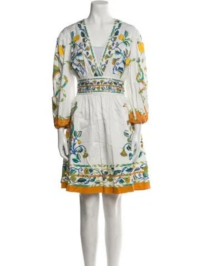 Pre-owned La Doublej Printed Mini Dress In White