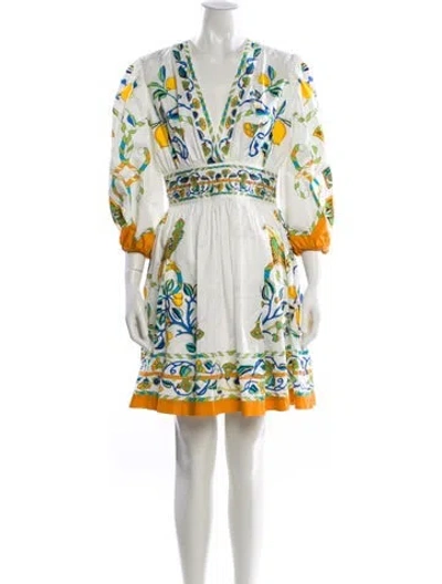 Pre-owned La Doublej Printed Mini Dress In White