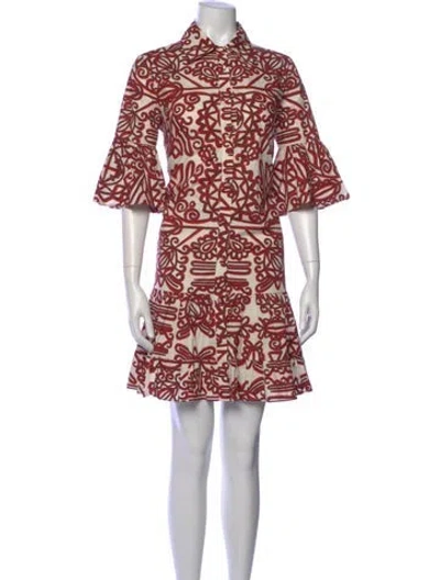 Pre-owned La Doublej Printed Mini Dress In White