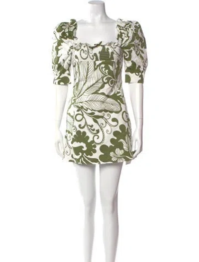 Pre-owned La Doublej Printed Mini Dress In White