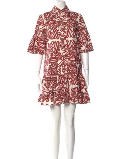 Pre-owned La Doublej Printed Mini Dress In White