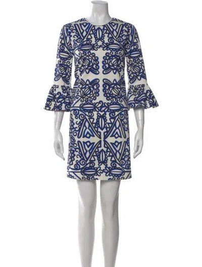 Pre-owned La Doublej Printed Mini Dress In White