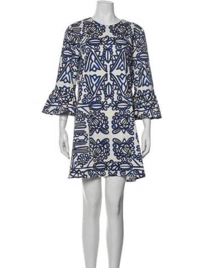 Pre-owned La Doublej Printed Mini Dress In White