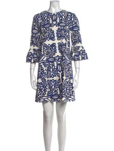 Pre-owned La Doublej Printed Mini Dress In White