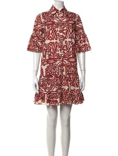 Pre-owned La Doublej Printed Mini Dress In White
