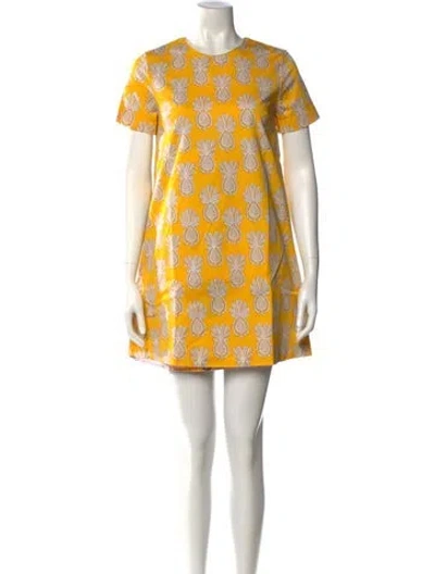 Pre-owned La Doublej Printed Mini Dress In Yellow