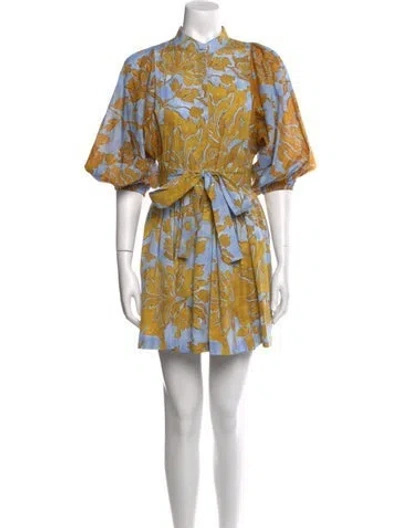 Pre-owned La Doublej Printed Mini Dress In Yellow