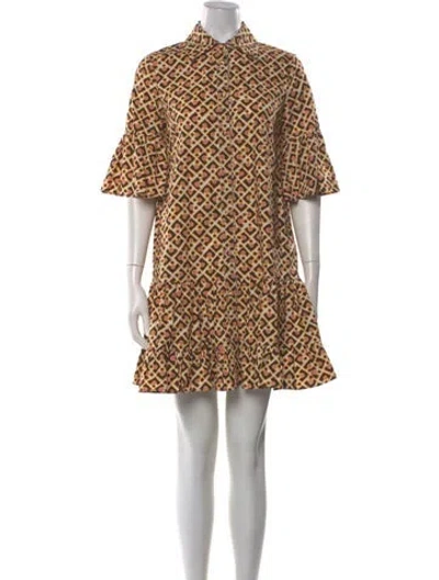 Pre-owned La Doublej Printed Mini Dress In Yellow