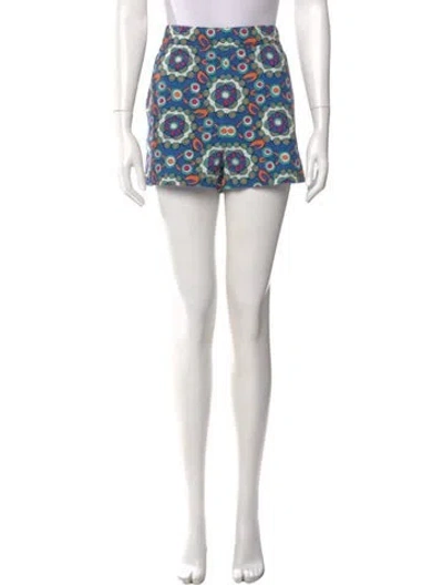 Pre-owned La Doublej Printed Mini Shorts In Blue