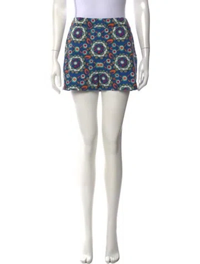 Pre-owned La Doublej Printed Mini Shorts In Blue