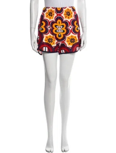 Pre-owned La Doublej Printed Mini Shorts In Red