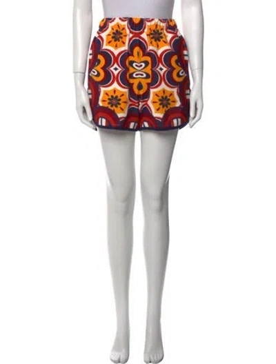 Pre-owned La Doublej Printed Mini Shorts In Red