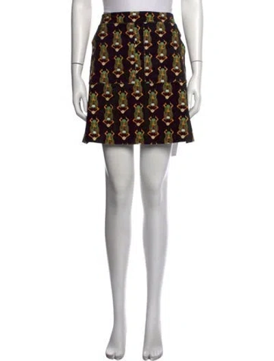 Pre-owned La Doublej Printed Mini Skirt In Blue