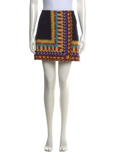 Pre-owned La Doublej Printed Mini Skirt In Multi