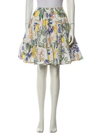 Pre-owned La Doublej Printed Mini Skirt In White