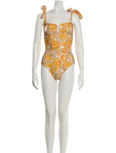Pre-owned La Doublej Printed One-piece W/ Tags In Yellow