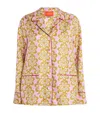 La Doublej Floral Silk Twill Pijama Shirt In Multi
