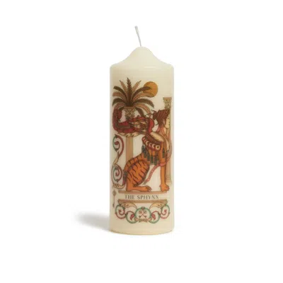 La Doublej Printed Pillar Candle In Neutral