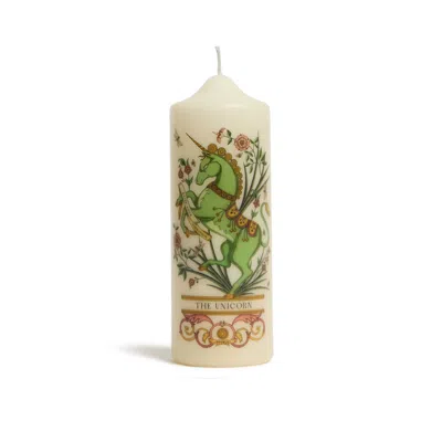 La Doublej Printed Pillar Candle In The Unicorn Multicolor