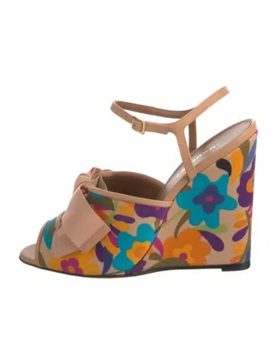 Pre-owned La Doublej Printed Sandals In Neutral