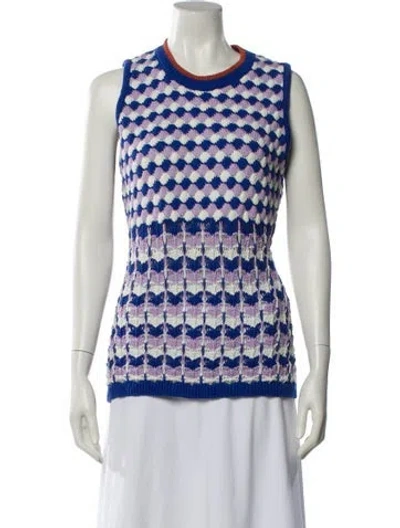 Pre-owned La Doublej Printed Scoop Neck Sweater In Multi