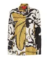 La Doublej La Double J Floral-patterned Silk Shirt With Classic Collar In Multicolor