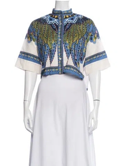 Pre-owned La Doublej Printed Short Sleeve Blouse In Multicolor