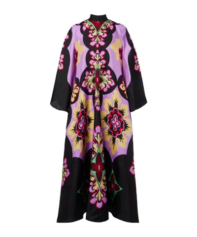 La Doublej Printed Silk Maxi Dress In Multi
