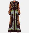 La Doublej Printed Silk Maxi Dress In Multi