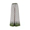 La Doublej La Double J Floral Pattern Wide-leg Trousers With Contrasting Borders In Multicolor