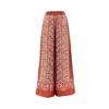 La Doublej Icon Palazzo Printed Silk-twill Wide-leg Pants In Red