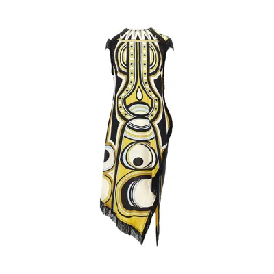 La Doublej Printed Silk 'scarf' Midi Dress In Multi