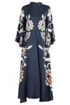 La Doublej Printed Silk Twill Maxi Dress In Blue