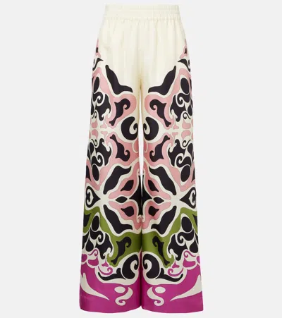 La Doublej Printed Silk Twill Palazzo Pants